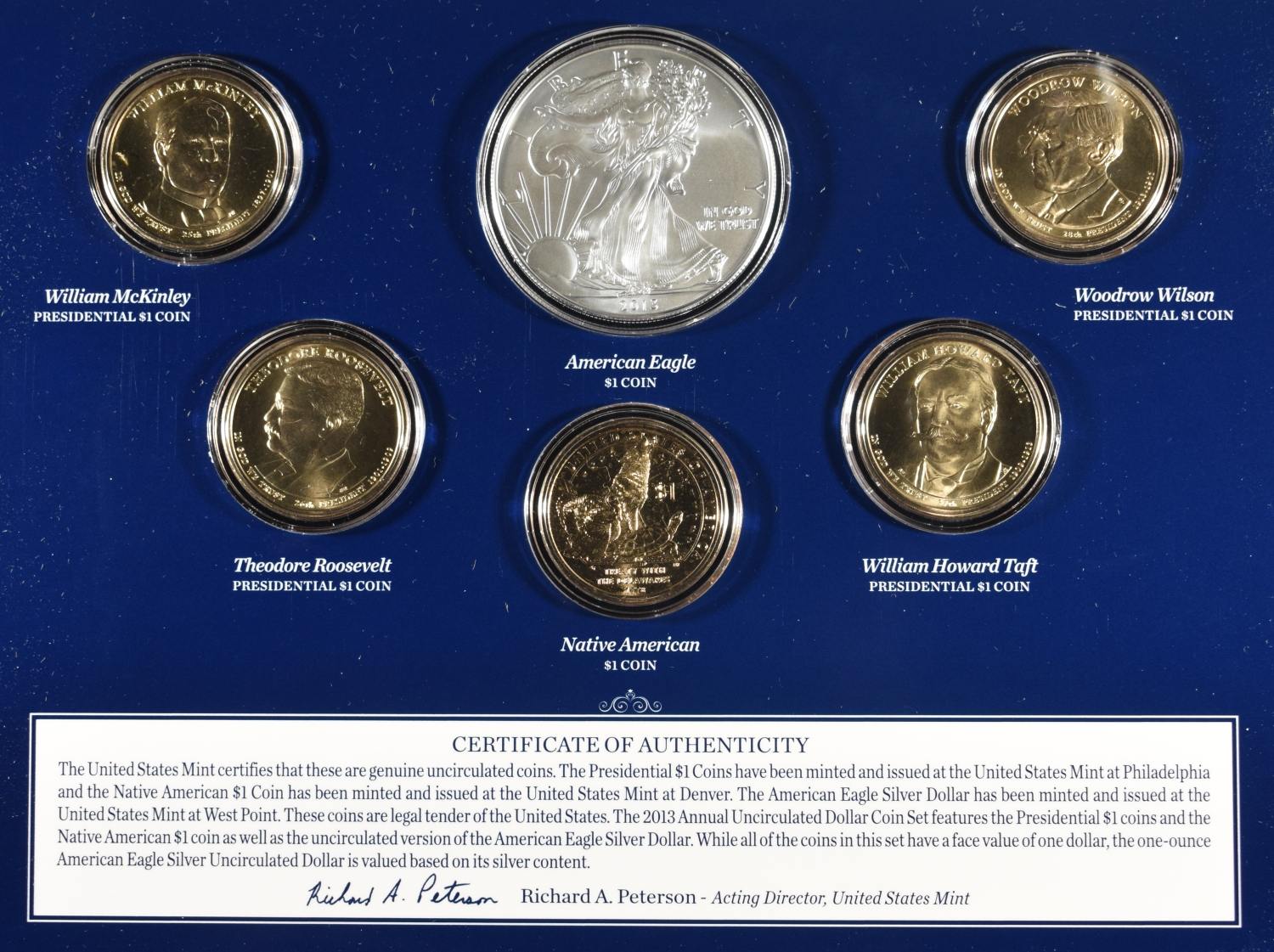 2013 MINT U.C. DOLLAR COIN SET