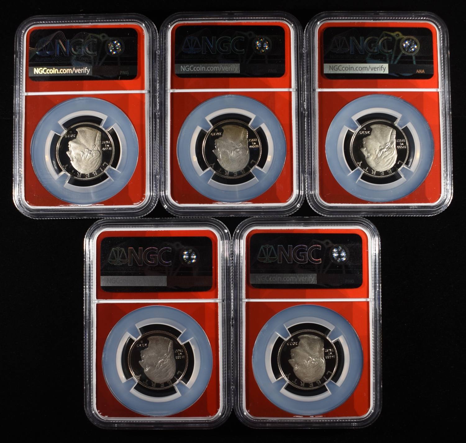 (5) 2025-S CLAD JULIETTE GORDON LOW 25C NGC PF69