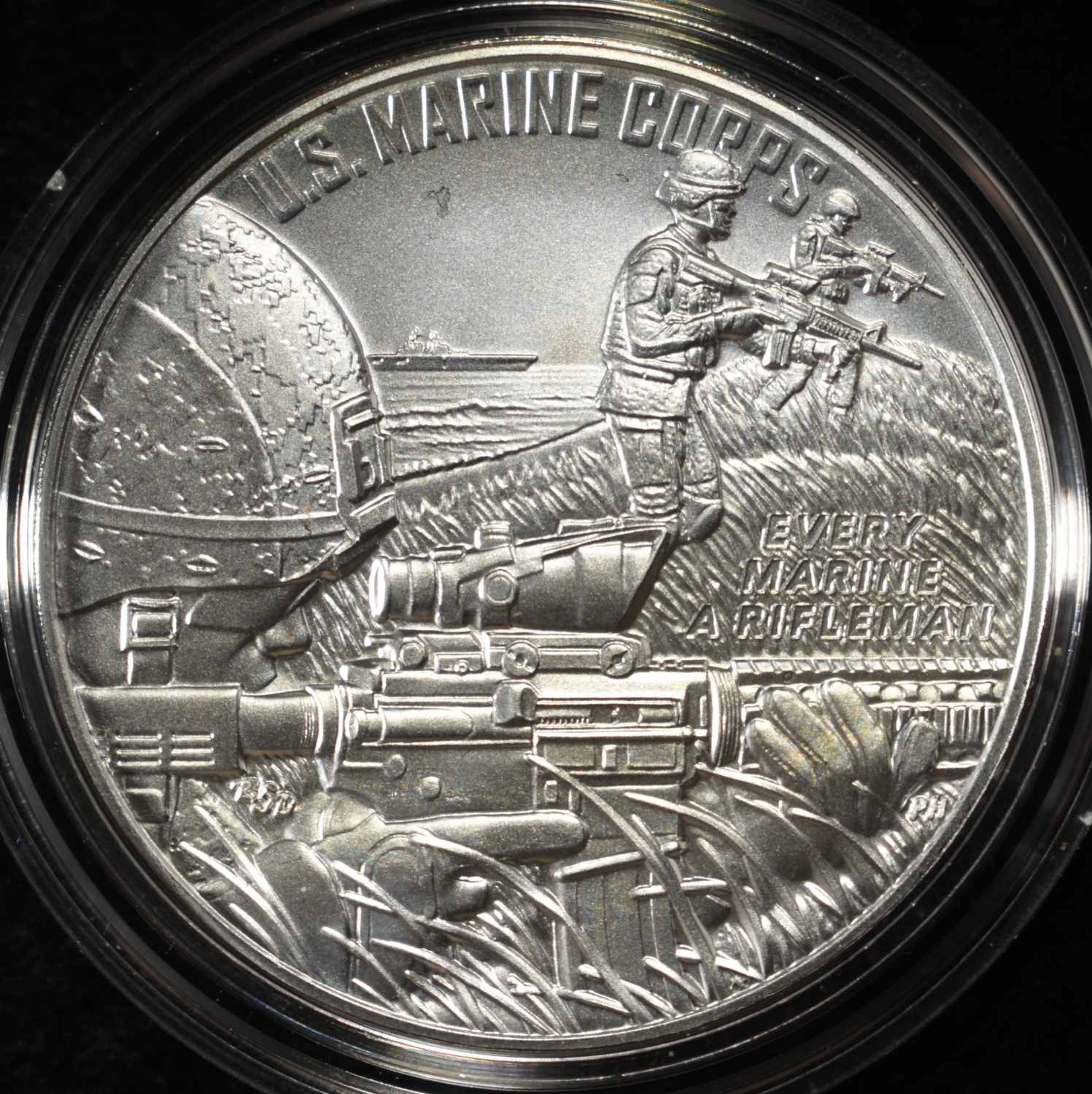 MARINE CORPS 1 OZ .999 SILVER ROUND