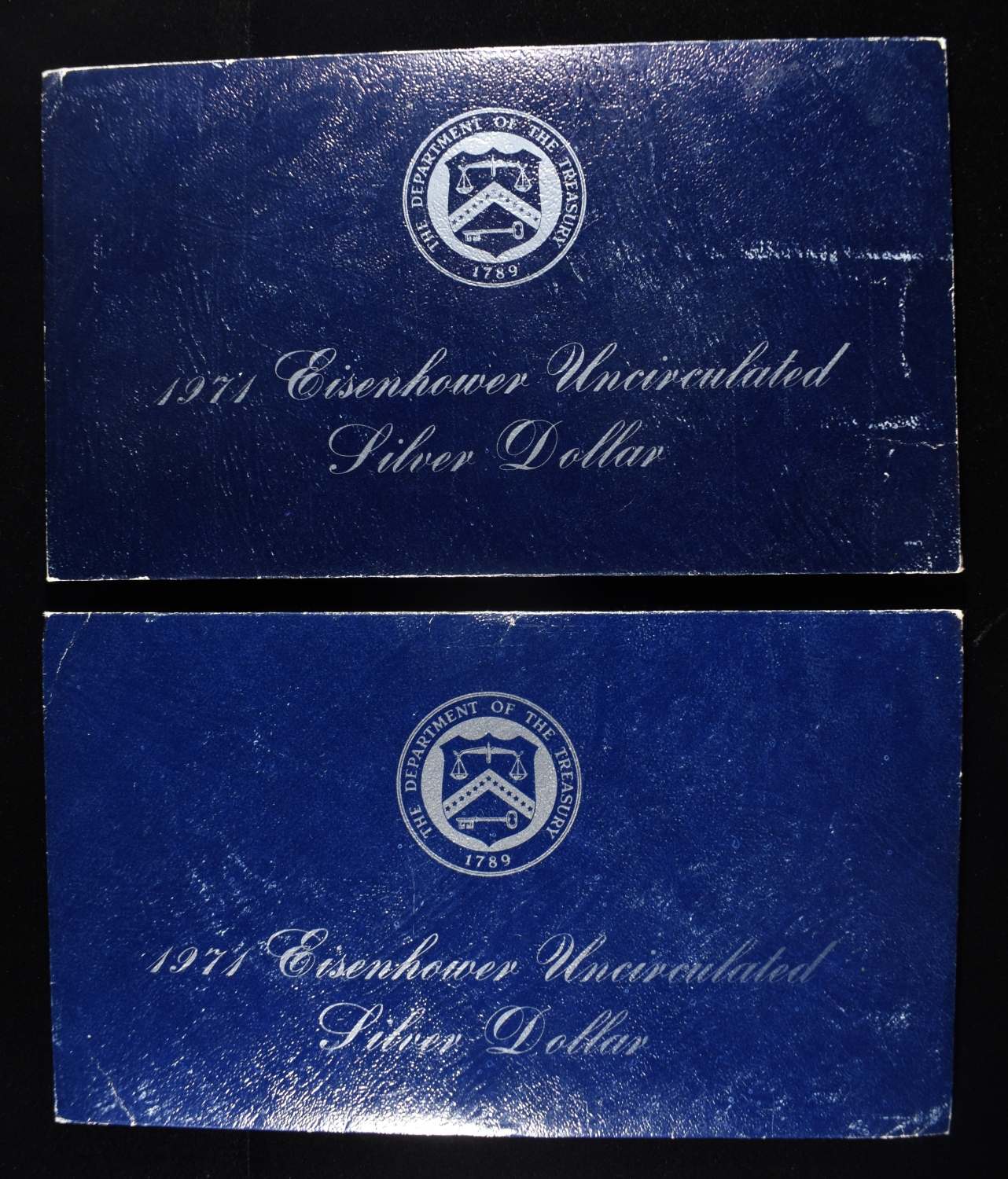 (2) 1971 EISENHOWER DOLLAR BLUE PACKAGING