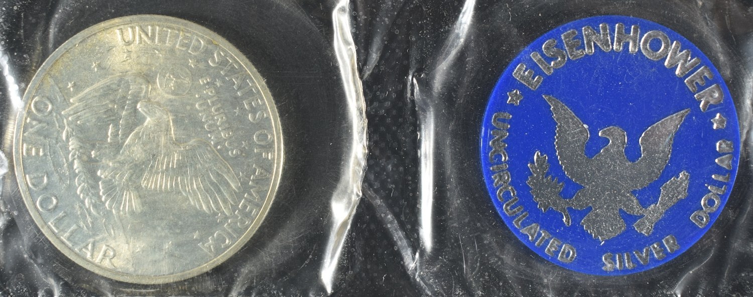(2) 1971 EISENHOWER DOLLAR BLUE PACKAGING