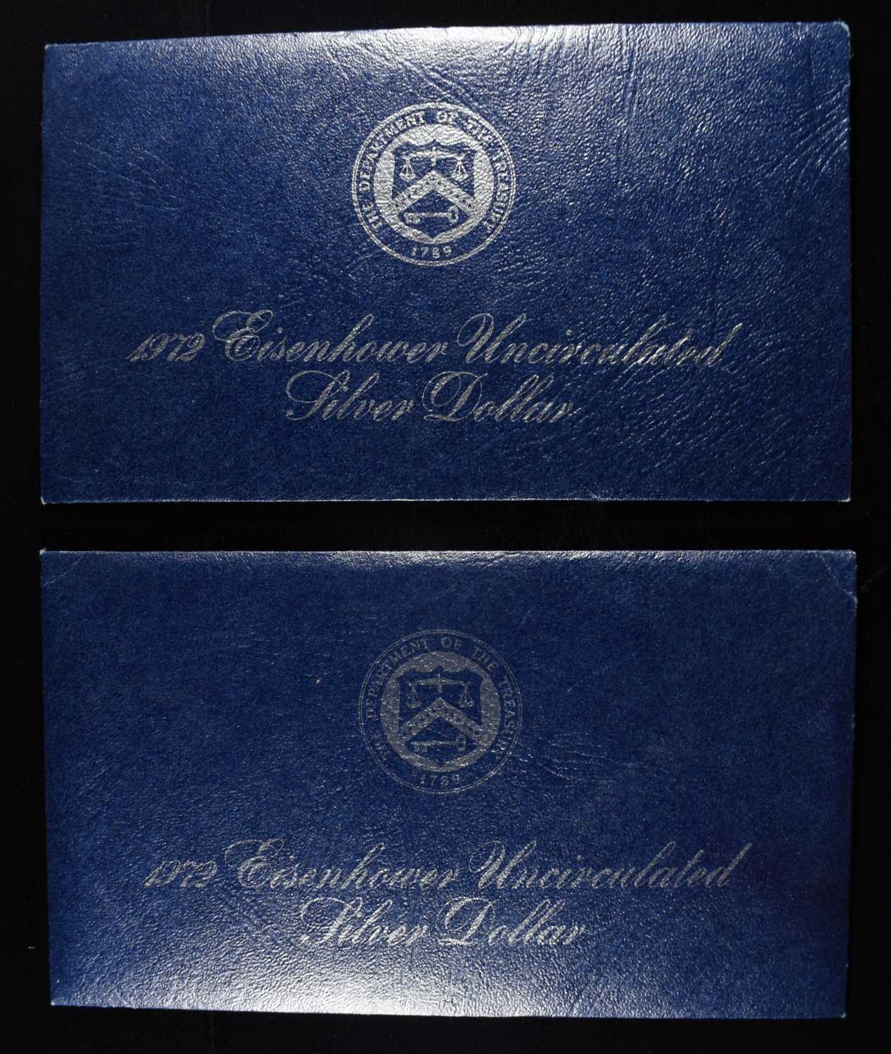 (2) 1972 EISENHOWER DOLLAR BLUE PACKAGING