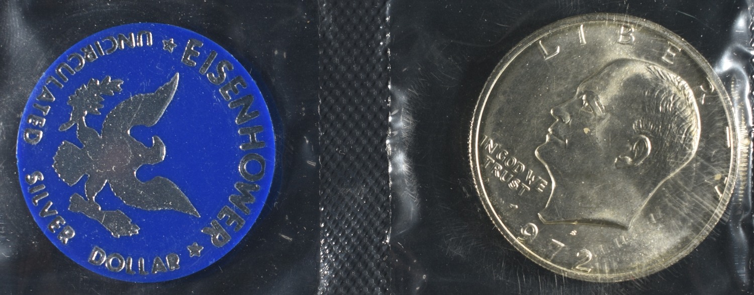 (2) 1972 EISENHOWER DOLLAR BLUE PACKAGING