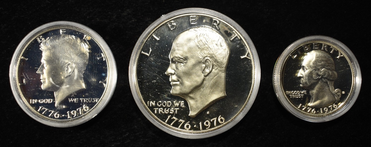 1976 SILVER 3 COIN PROOF SET