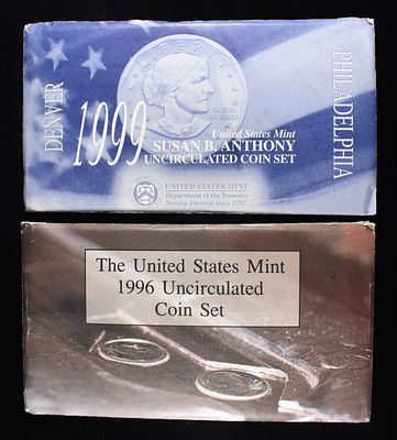 1996 UNC SET & 1999 SBA. TOP RATED AUCTION HOUSE ESTIMATE $60 - $80.