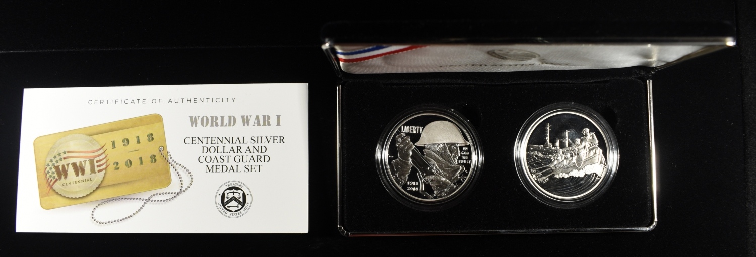 2018 WWI CENTENNIAL $1 & COAST GUARD COMMEM SET