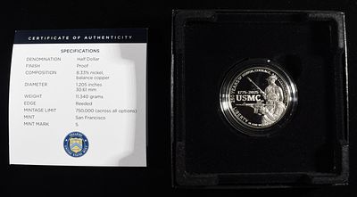 2025 50C COMMEM USMC PROOF. CHECK OUT OUR UPCOMING AUCTIONS ESTIMATE $100 - $150.