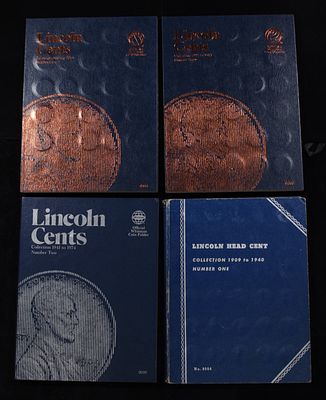 (4) LINCOLN CENT COLLECTIONS. INCLUDING (151) LINCOLN CENTS, (135) WHEAT CENTS & (3) STEEL CENTS 