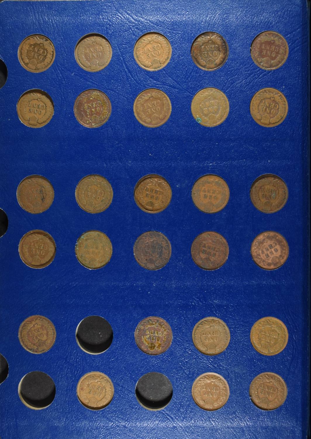 PARTIAL INDIAN CENT COLLECTION IN ALBUM