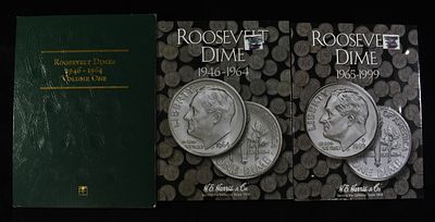ROOSEVELT DIMES COLLECTORS LOT. INCLUDING (14) 90% SILVER DIMES & (66) NON SILVER DIMES ESTIMATE 