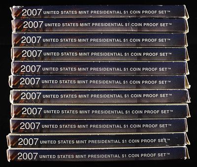 (11) 2007 $1 PRESIDENTAL PROOF SETS. WEEKLY COIN & CURRENCY AUCTIONS ESTIMATE $75 - $100.