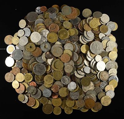 5 LBS FOREIGN COINS. BID WITH SILVER CITY AUCTIONS ESTIMATE $100 - $150.