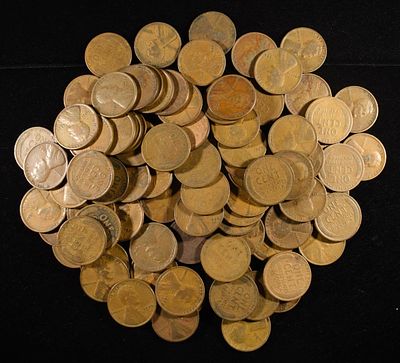 (92) WHEAT CENTS FROM THE 20'S. ESTIMATE $100 - $120.