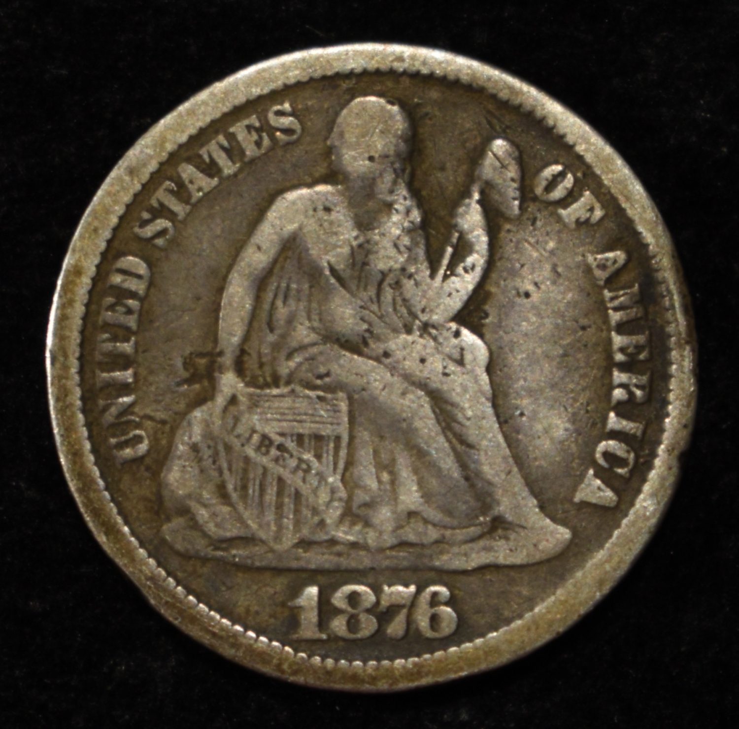 1876-CC LIBERTY SEATED DIME