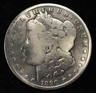 1890-CC MORGAN DOLLAR. TOP RATED AUCTION HOUSE ESTIMATE $250 - $300.