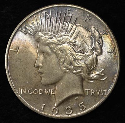 1935 PEACE DOLLAR. WEEKLY COIN & CURRENCY AUCTIONS ESTIMATE $80 - $120.