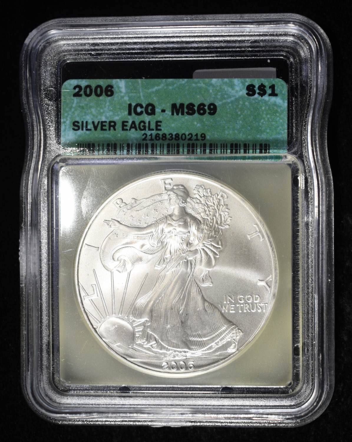 2006 AMERICAN SILVER EAGLE ICG MS69
