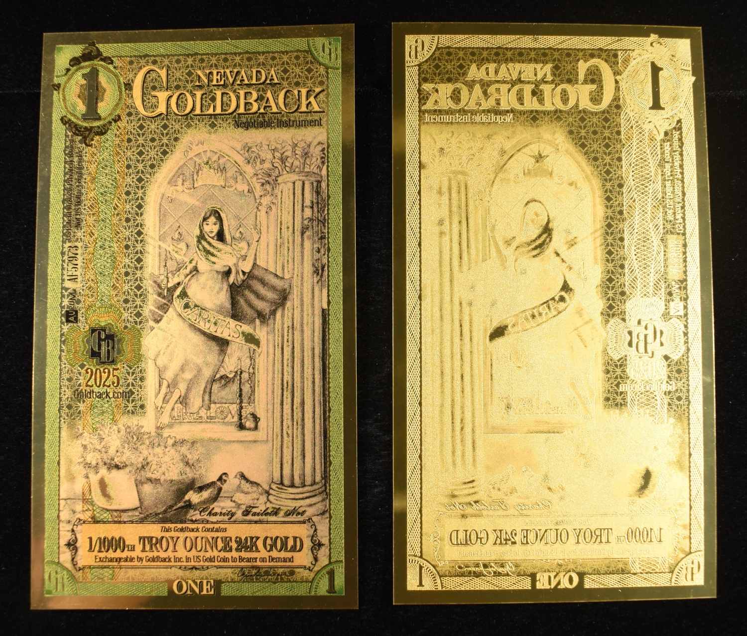 (7) $1 GOLDBACKS 1/1000TH TROY OZ 24K GOLD
