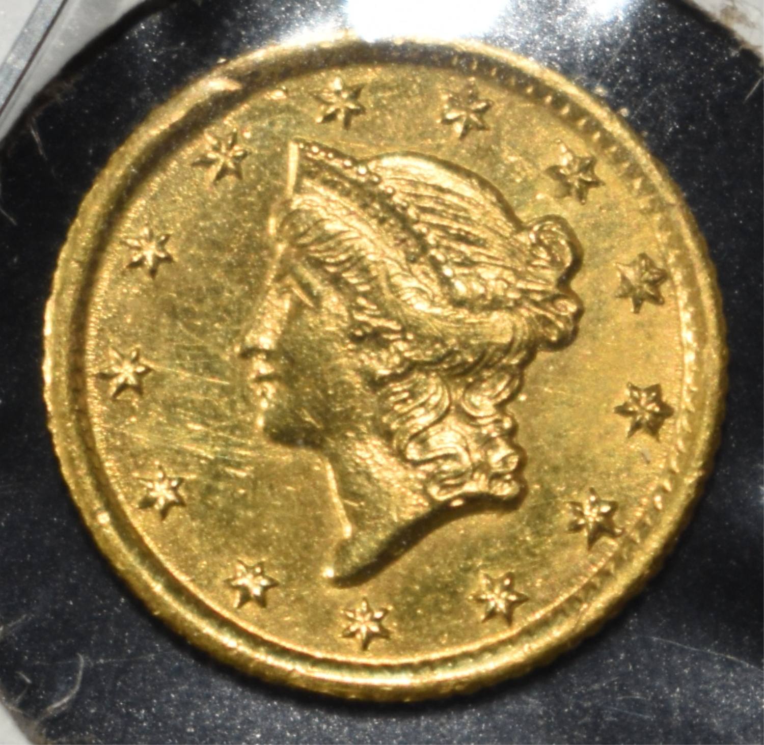 1853-O $1 GOLD T-1 NICE BU