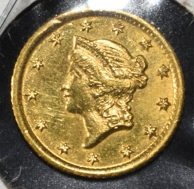 1853-O $1 GOLD T-1 NICE BU. WEEKLY COIN & CURRENCY AUCTIONS ESTIMATE $725 - $825.