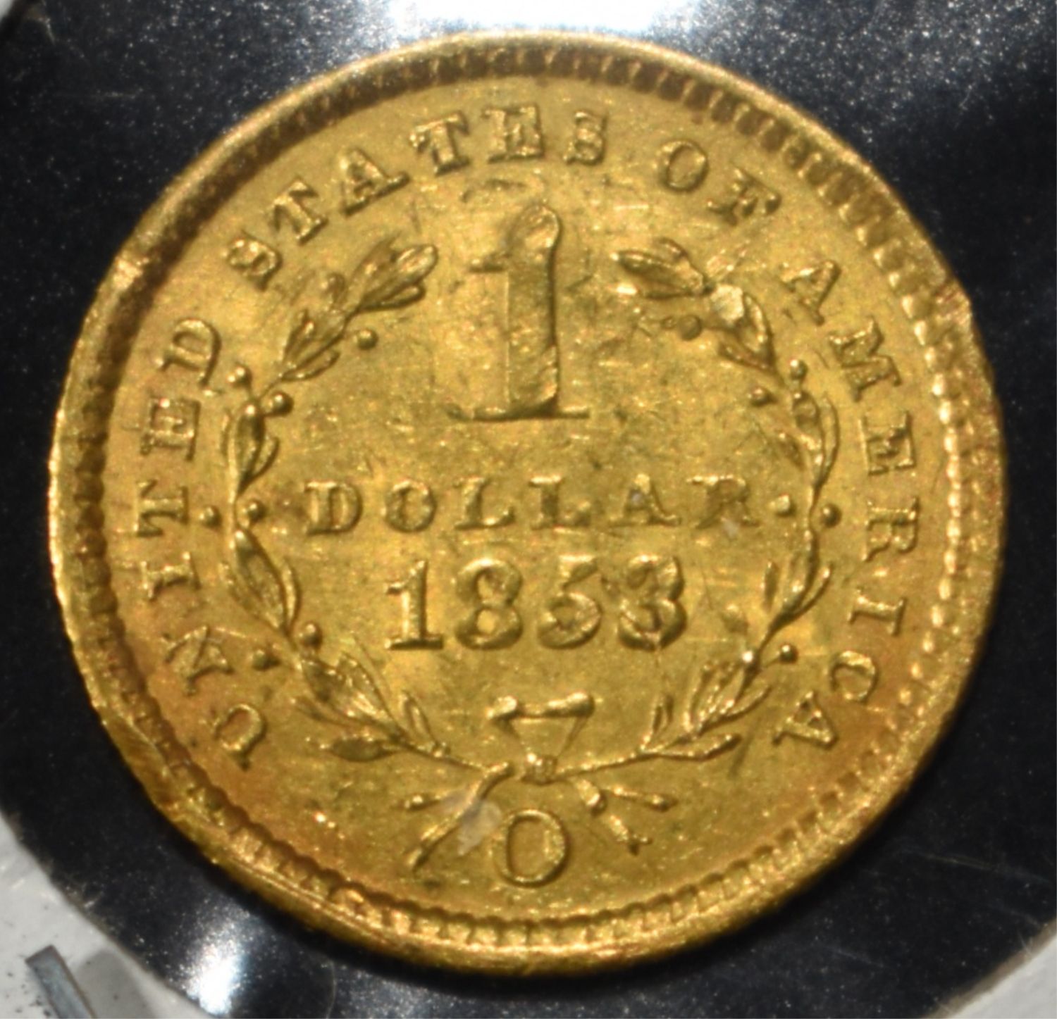 1853-O $1 GOLD T-1 NICE BU