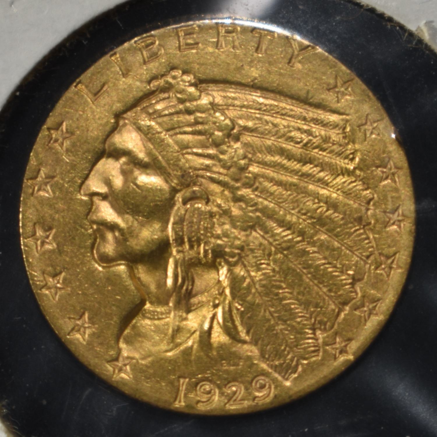 1929 $2.50 INDIAN GOLD CH BU