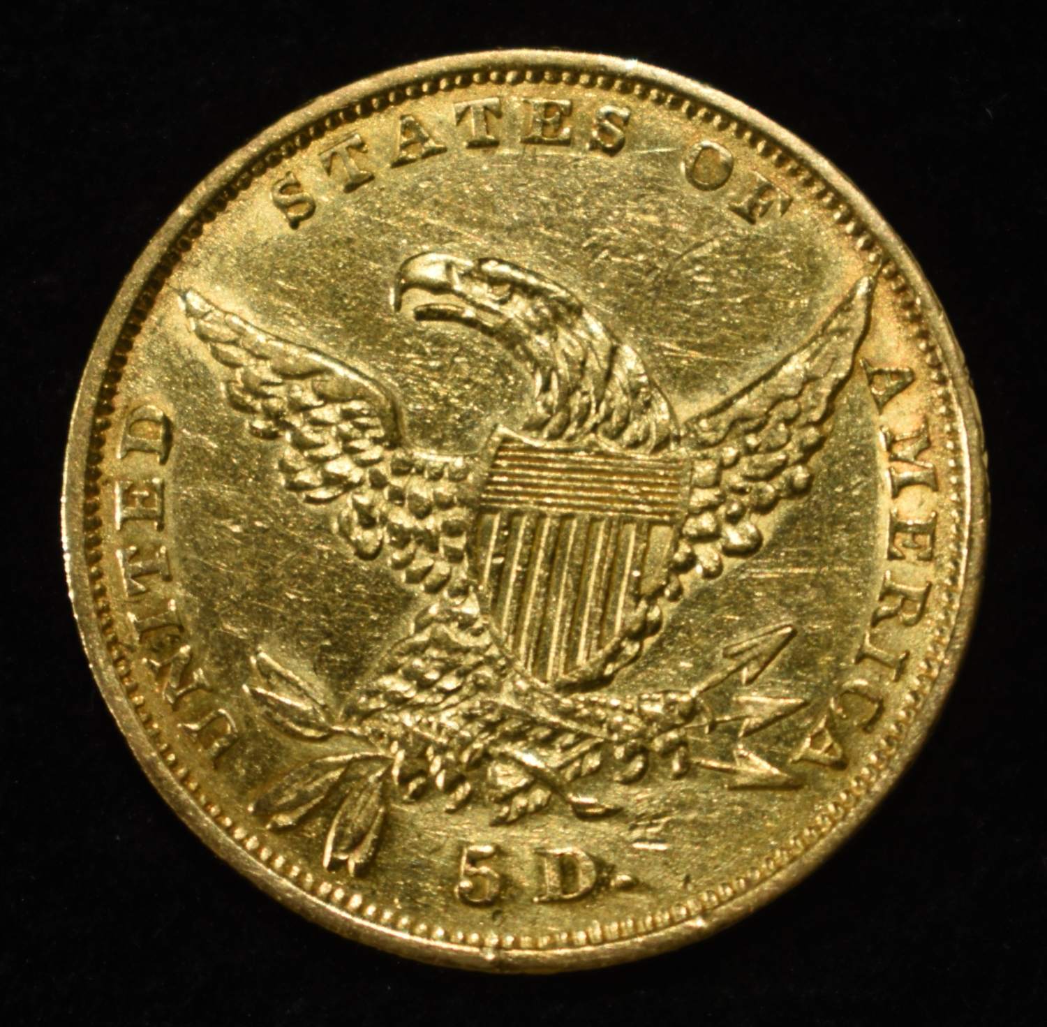 1834 $5 CLASSIC HEAD GOLD CH AU