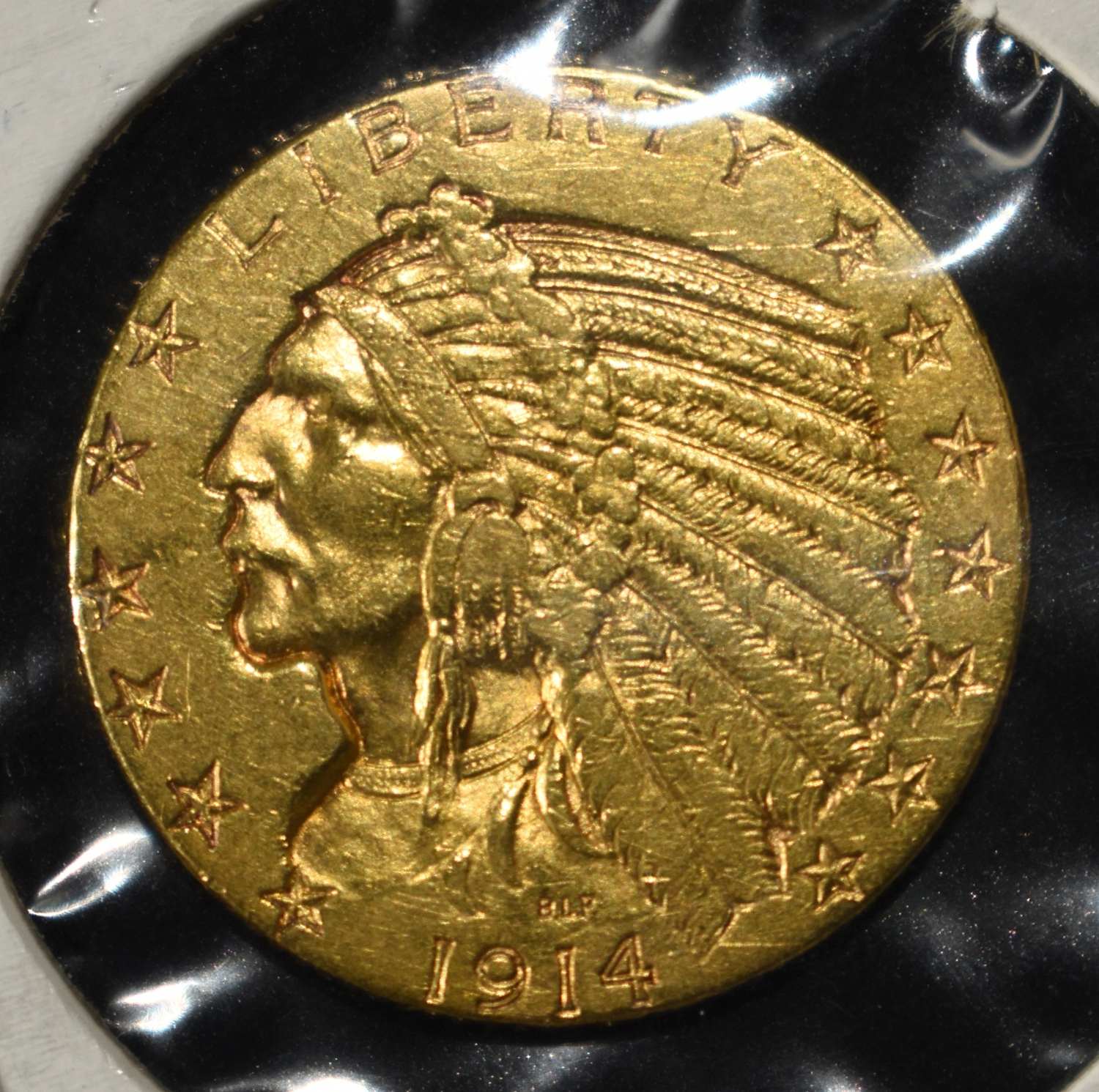 1914-S $5 INDIAN GOLD BU