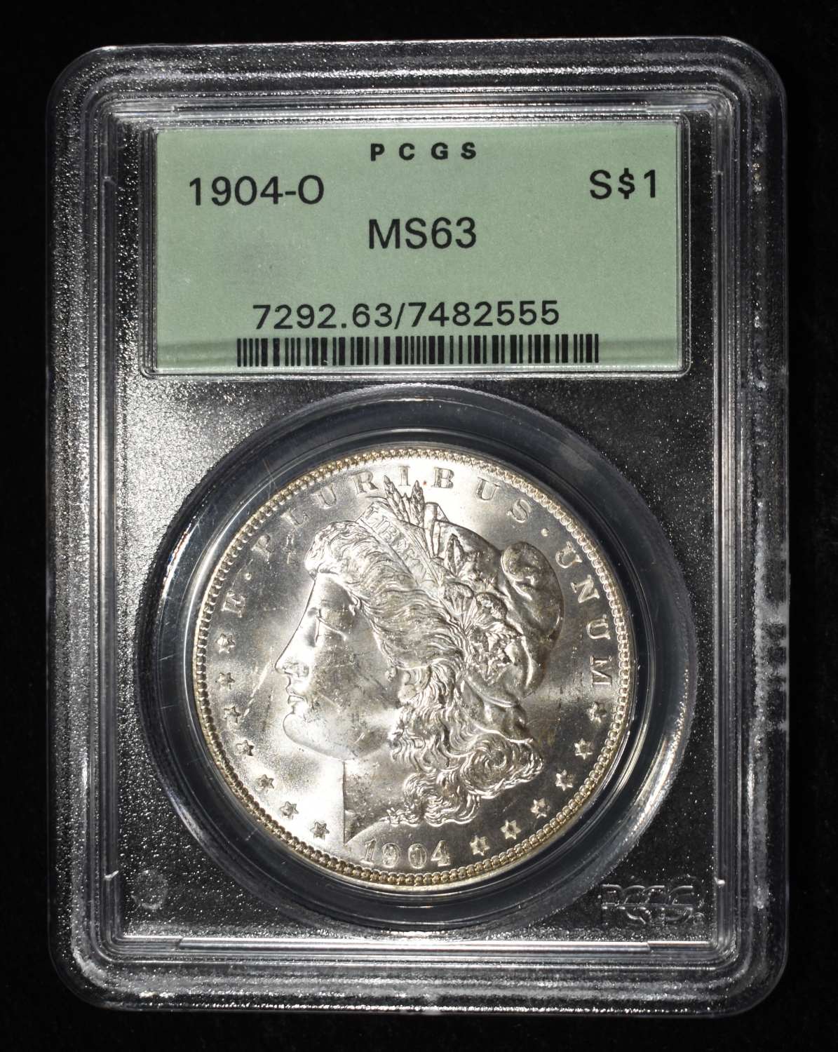 1904-O MORGAN DOLLAR PCGS MS-63 OLD GREEN HOLDER