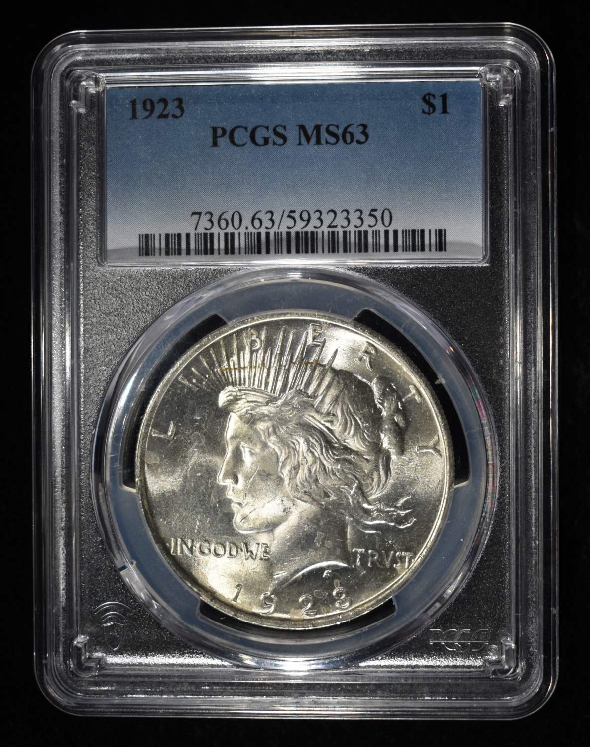 1923 PEACE DOLLAR PCGS MS63