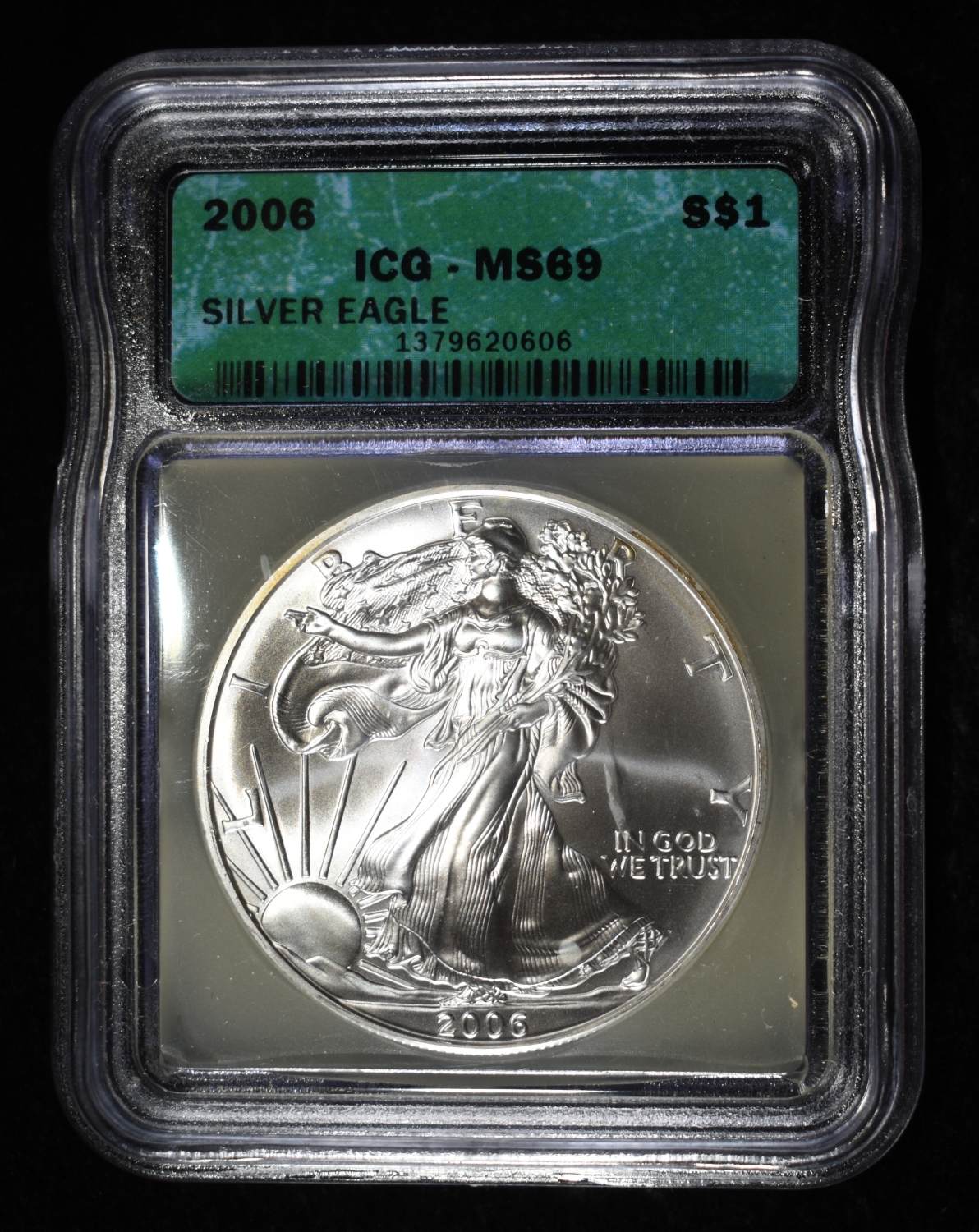 2006 AMERICAN SILVER EAGLE ICG MS69
