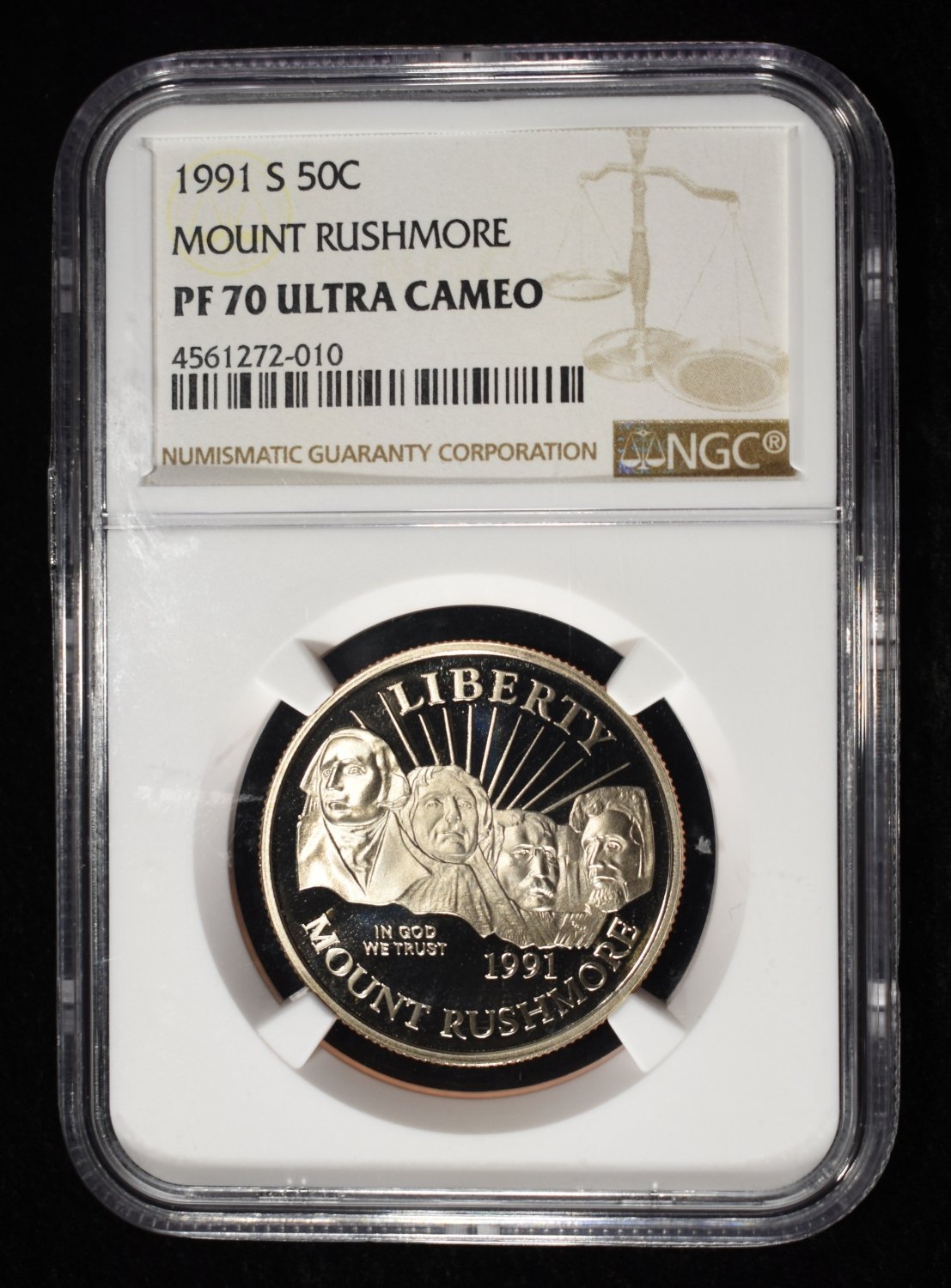 1991-S 50C COMMEM MOUNT RUSHMORE NGC PF70 UCAM
