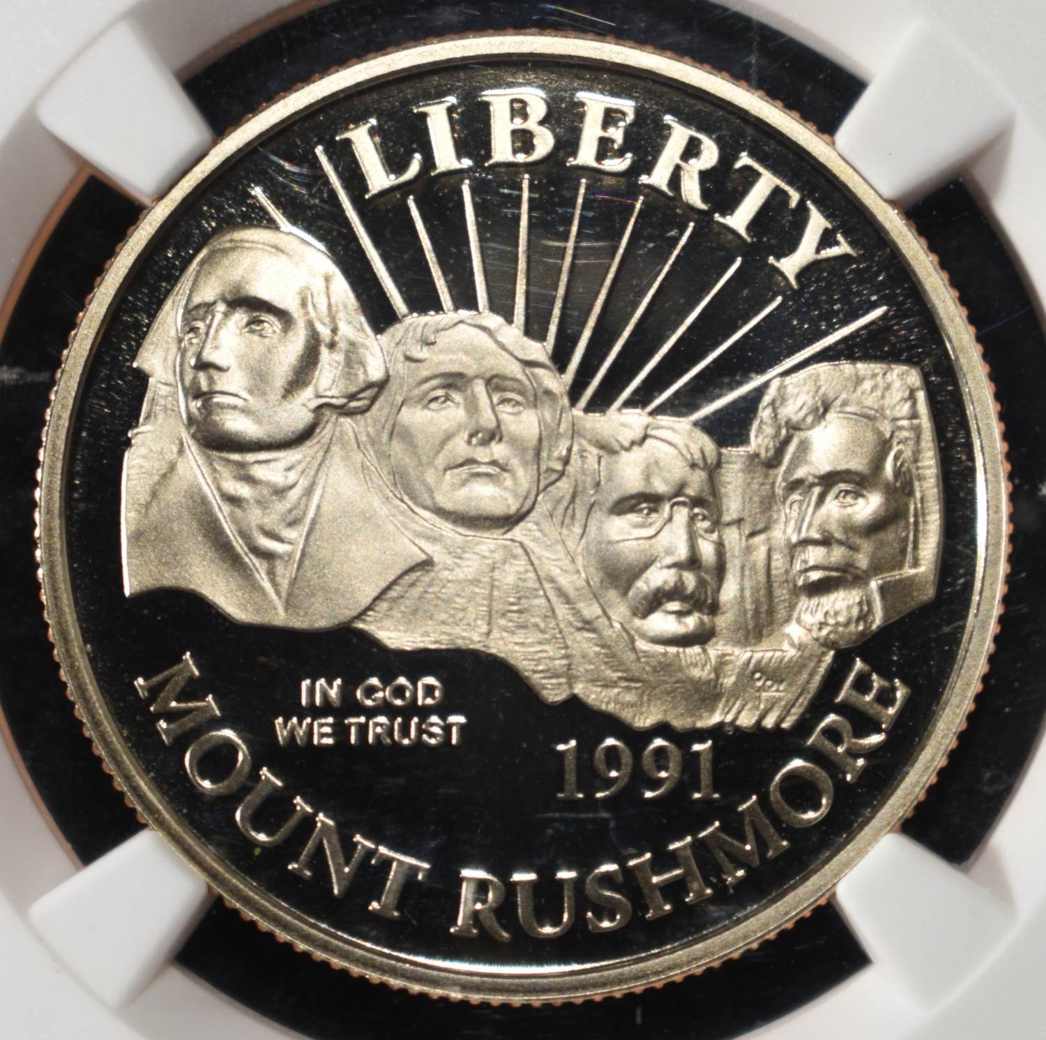 1991-S 50C COMMEM MOUNT RUSHMORE NGC PF70 UCAM