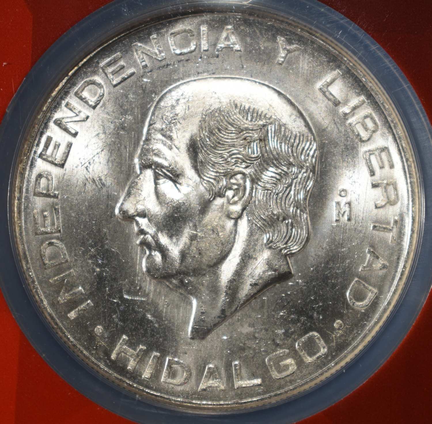 1955 10 PESOS MEXICO 90% SILVER NGC MS63