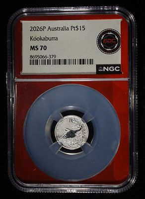 2026-P AUSTRALIA PLATNIUM NGC MS70. KOOKABURRA ESTIMATE $300 - $350.