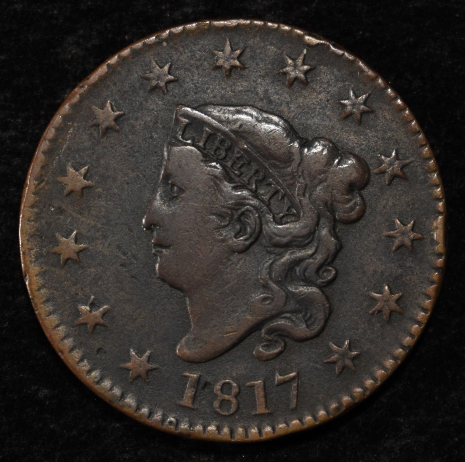 1817 LARGE CENT VF