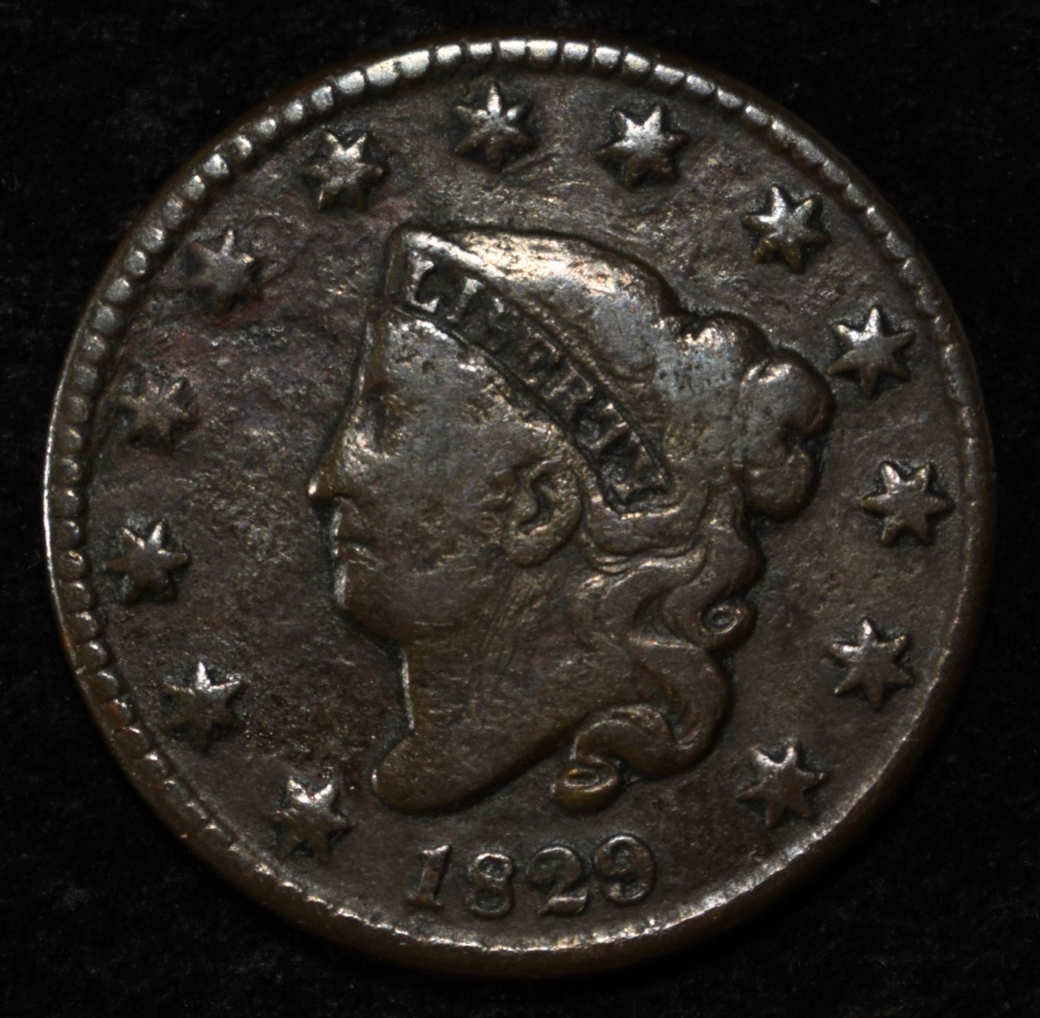 1829 LARGE CENT VG