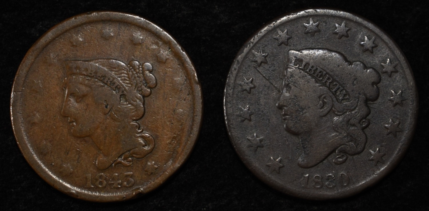 1830 & 1843 LARGE CENTS