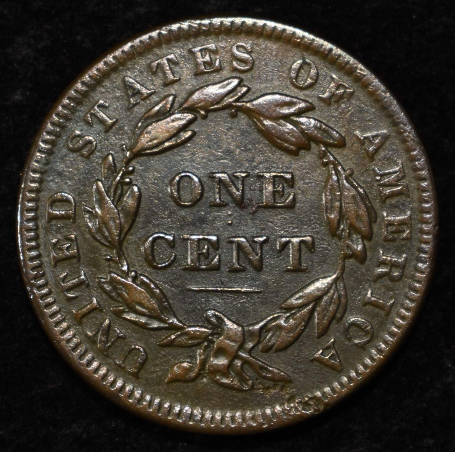 1838 LARGE CENT XF