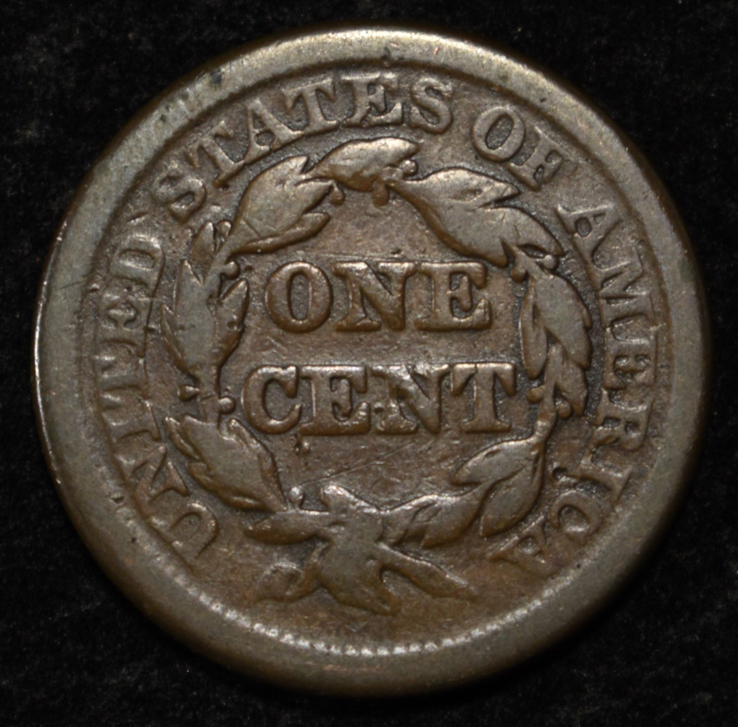 1844/81 LARGE CENT VG