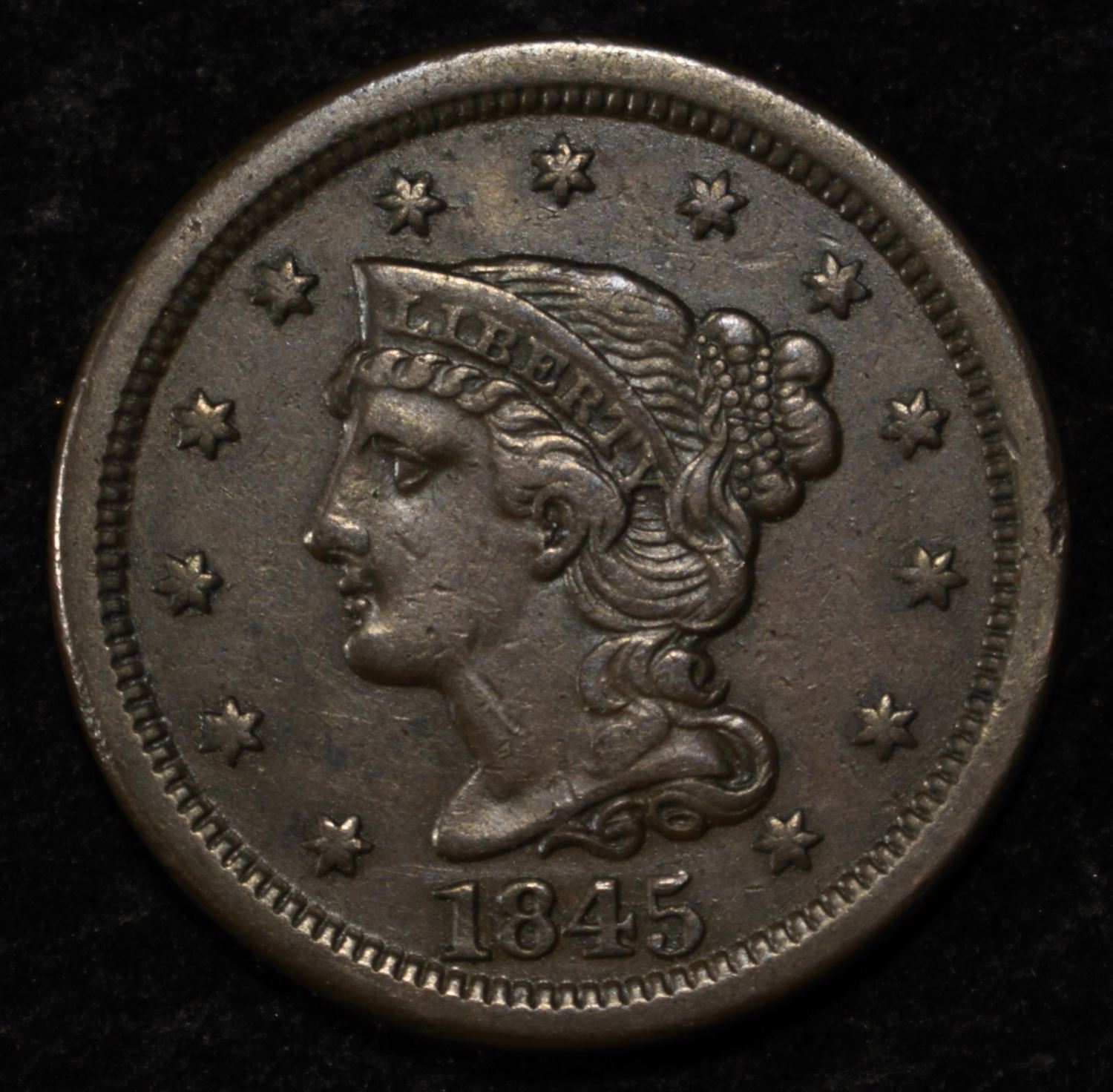 1845 LARGE CENT AU