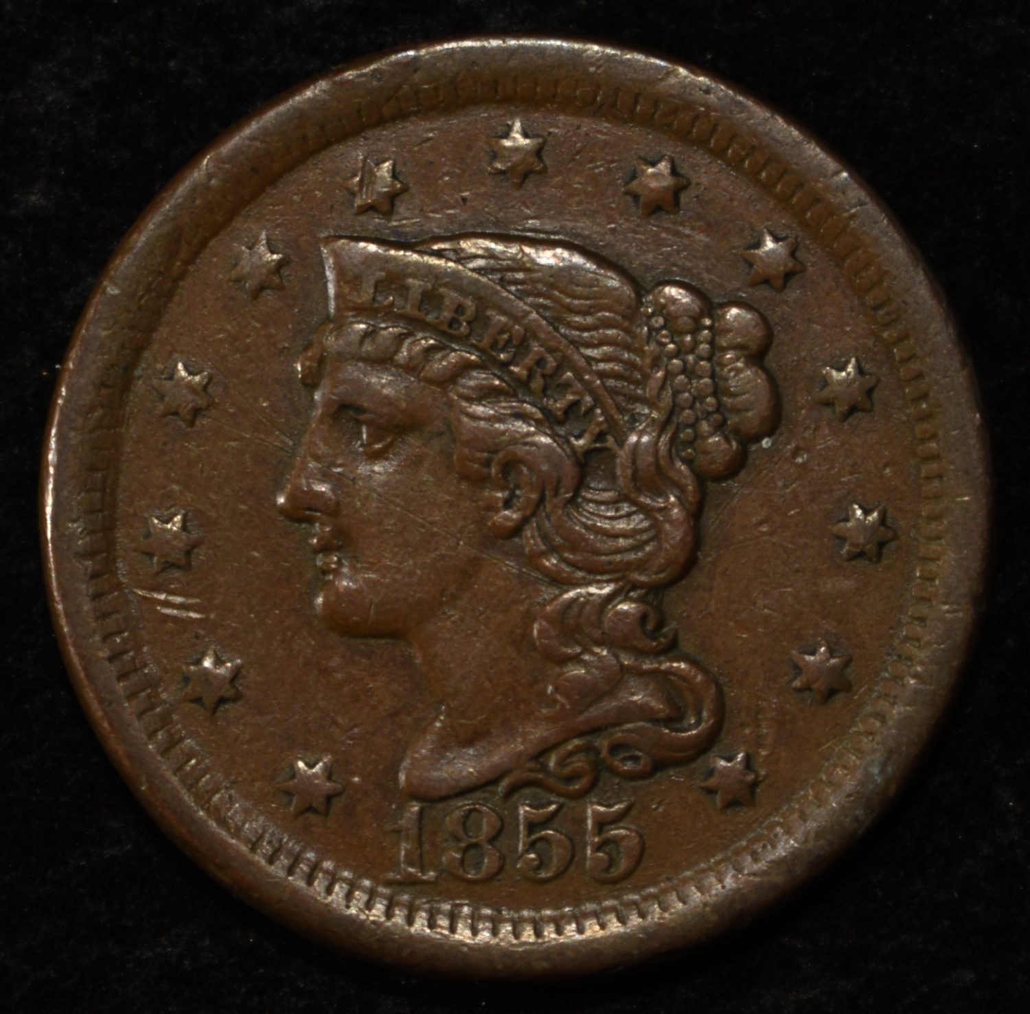 1855 LARGE CENT AU