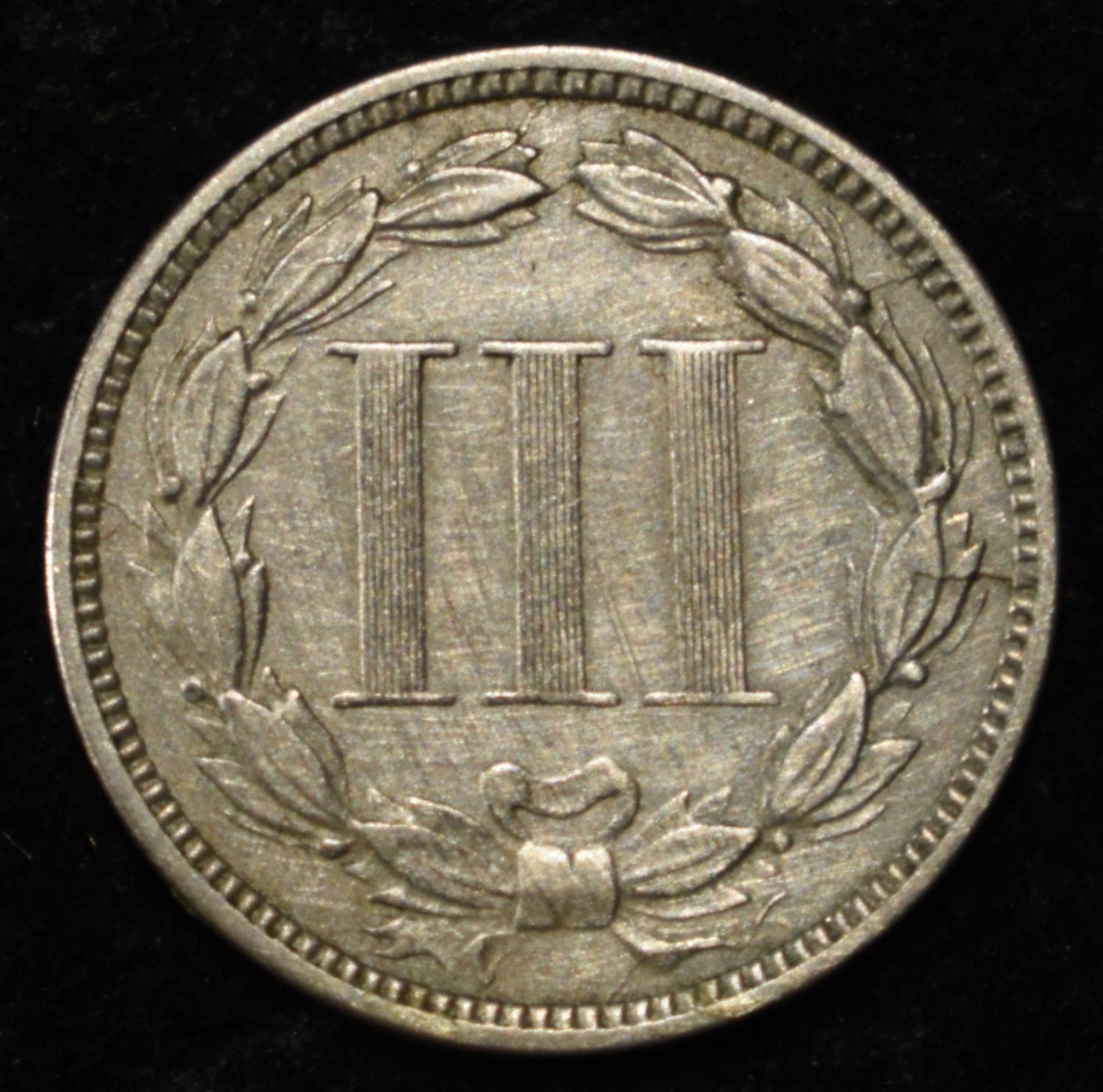 1867 3 CENT NICKEL XF