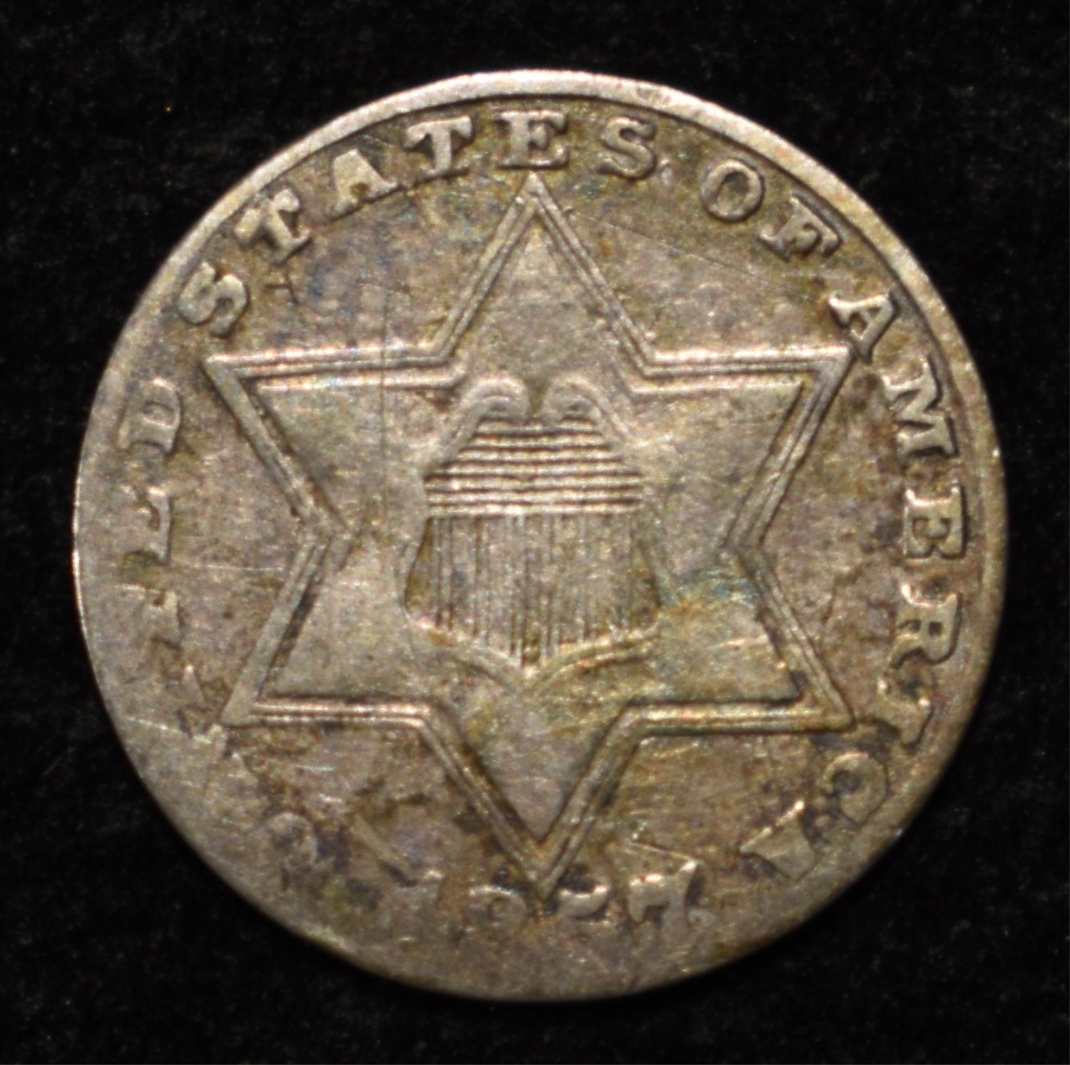 1857 3 CENT SILVER FINE