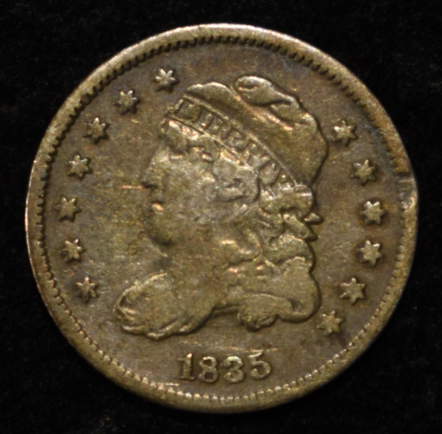 1835 BUST HALF DIME VF