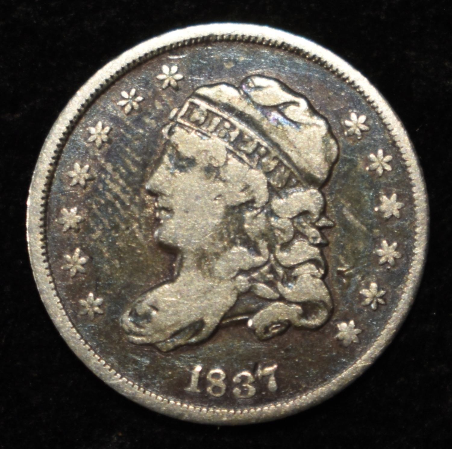 1837 BUST HALF DIME FINE