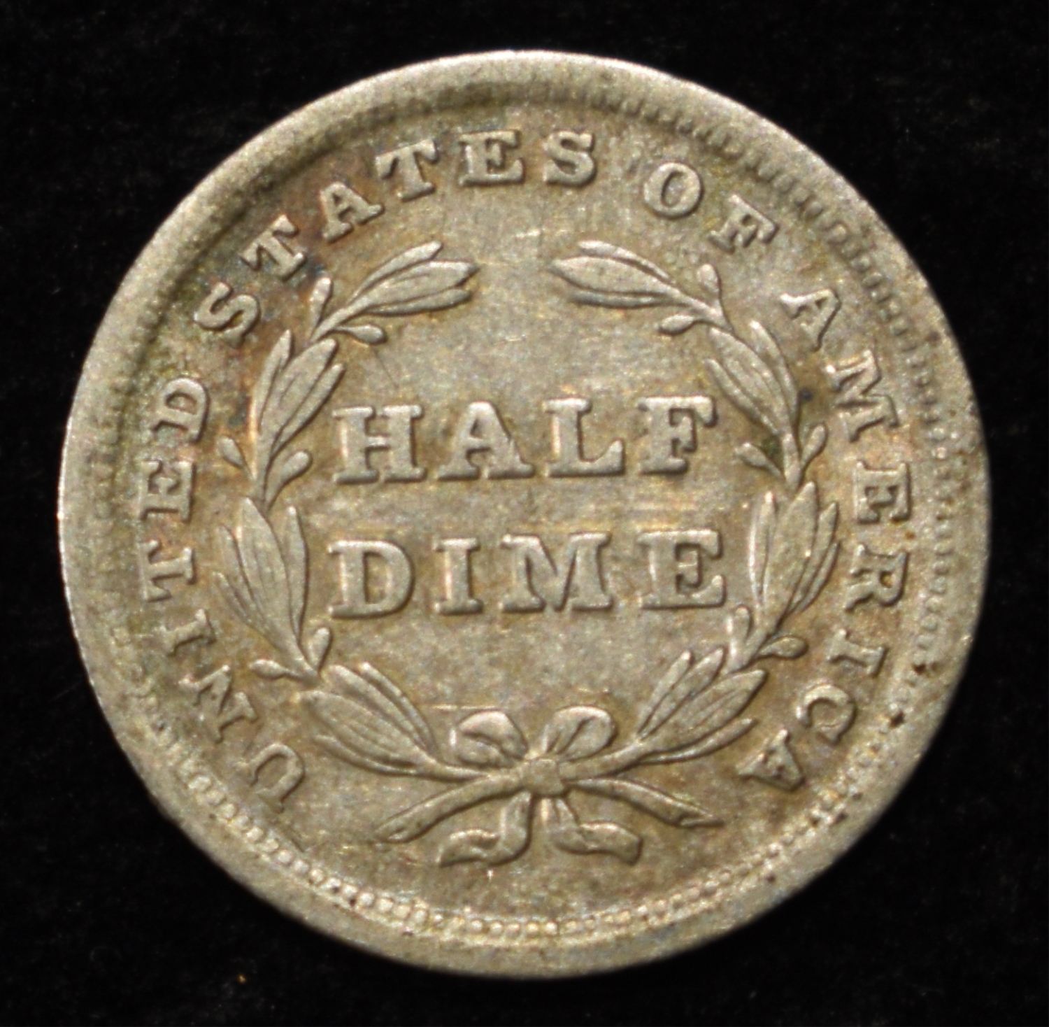 1839 NO DRAPERY SEATED LIBERTY HALF DIME VF/XF