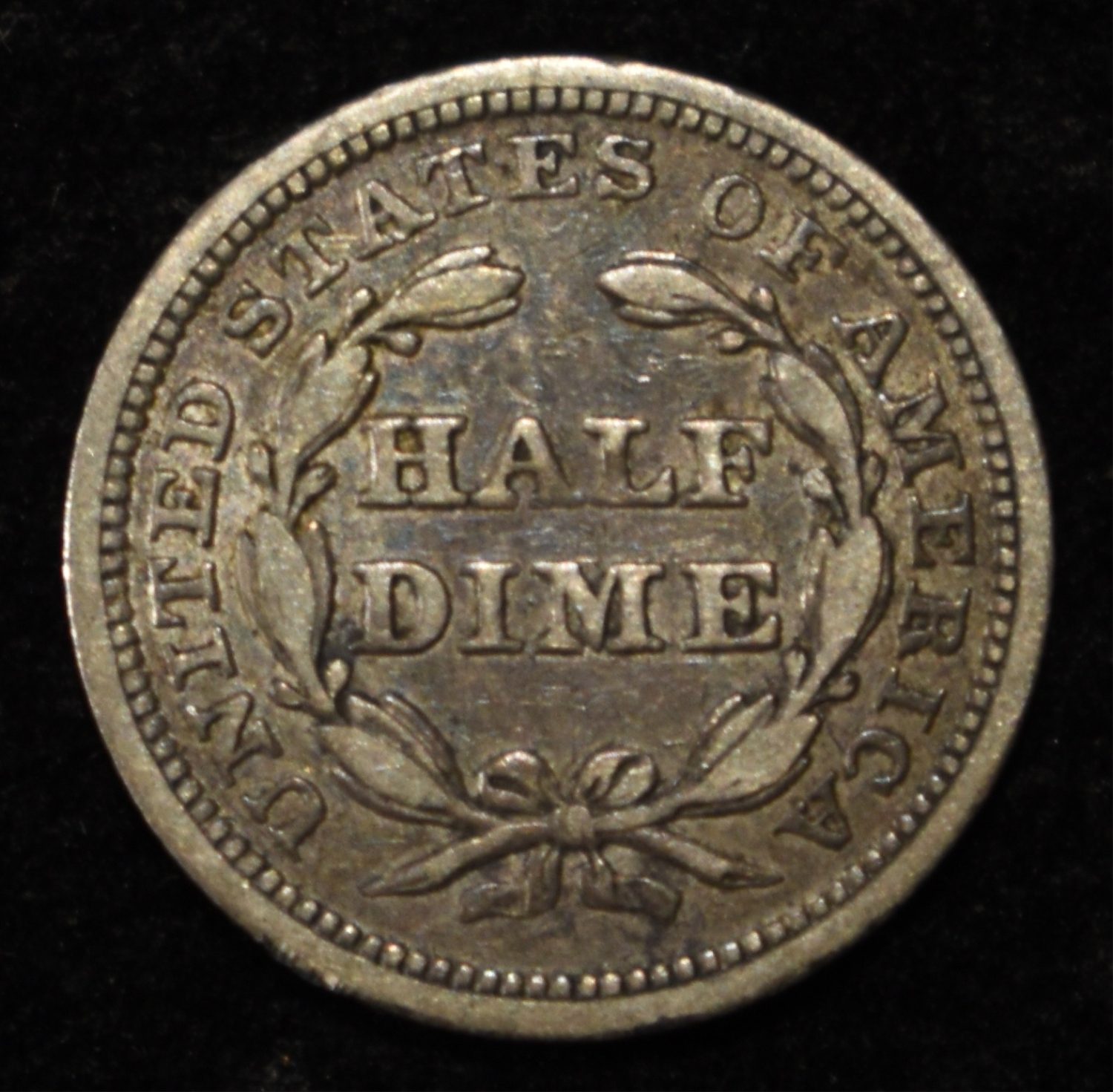 1843 SEATED LIBERTY HALF DIME XF