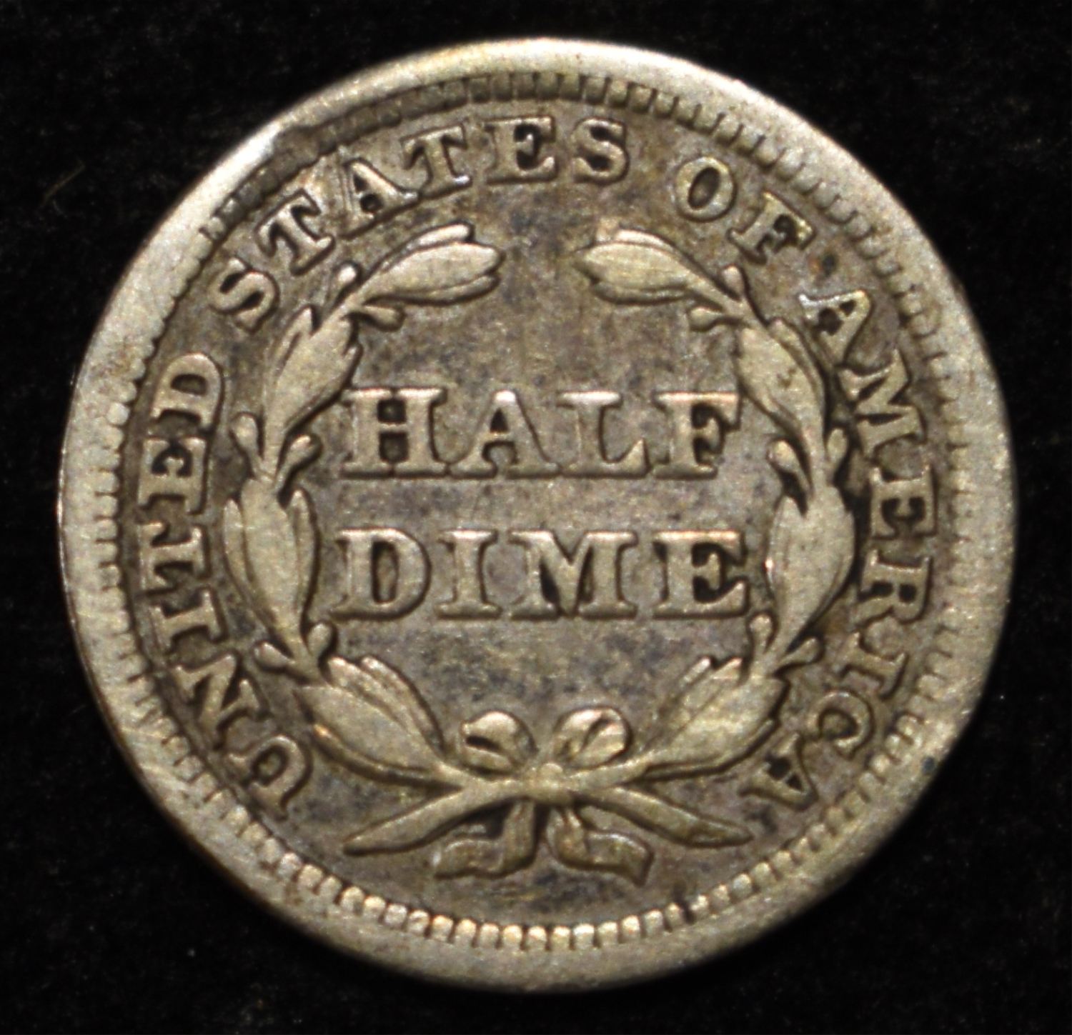 1844 SEATED LIBERTY HALF DIME F/VF