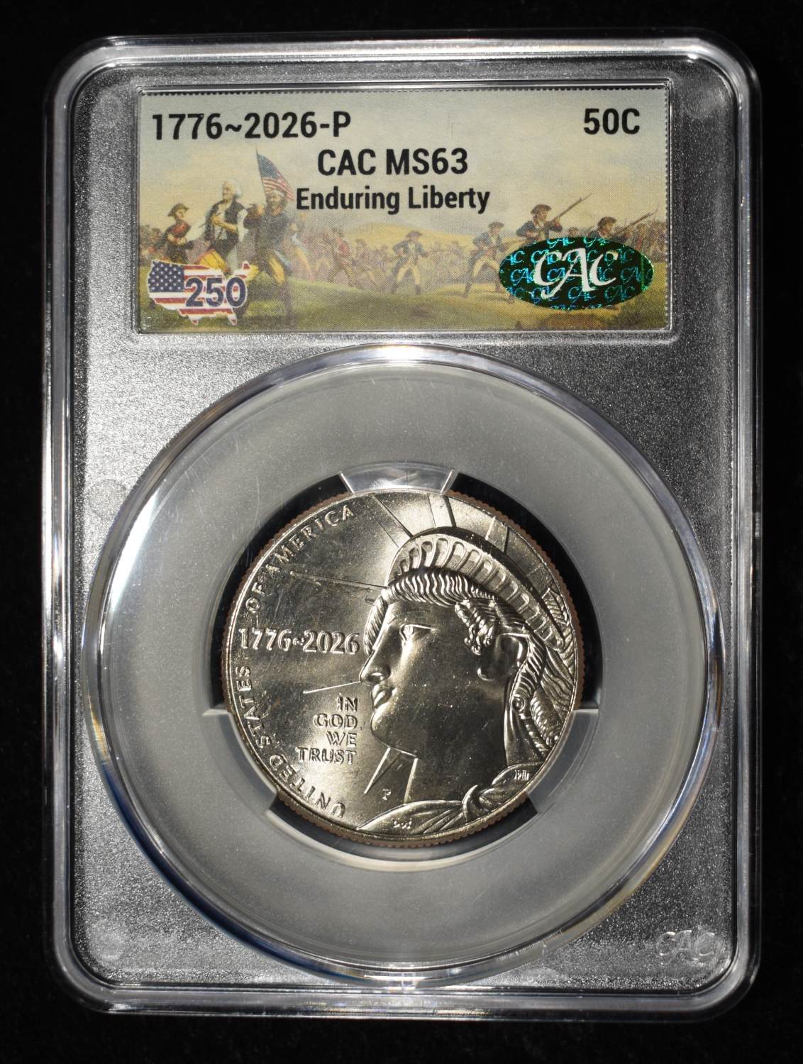 1776-2026-P ENDURING LIBERTY HALF DOLLAR CAC MS-63